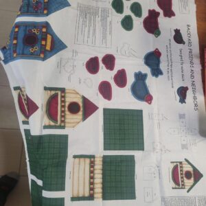 Backyard Friends and Neighbors Fabric Panel for Stuffed Birdhouse and Bird Craft