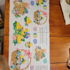 Spring Fever Appliqués Easter Fabric Panel with Bunnies, Chicks, Eggs, and Bows