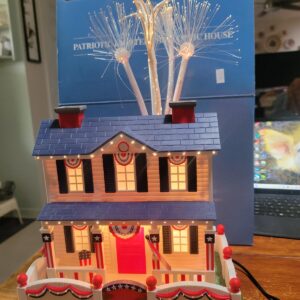 Avon Patriotic Lighted Fiber Optic House with Gift Collection Box