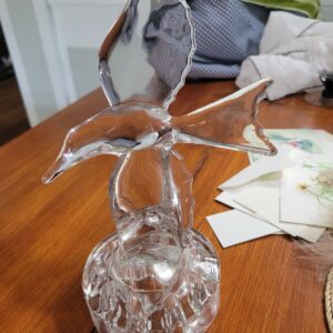 Cambridge glass bird flower frog. Perfect condition 10x5 1/2”