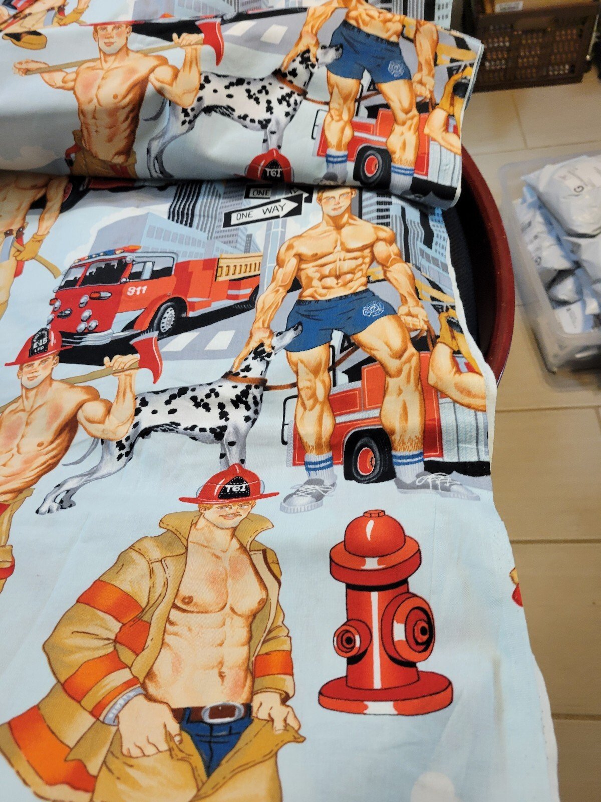 BTY OOP VHTF Alexander Henry Firefighter Themed Cotton Fabric Panel - Image 3