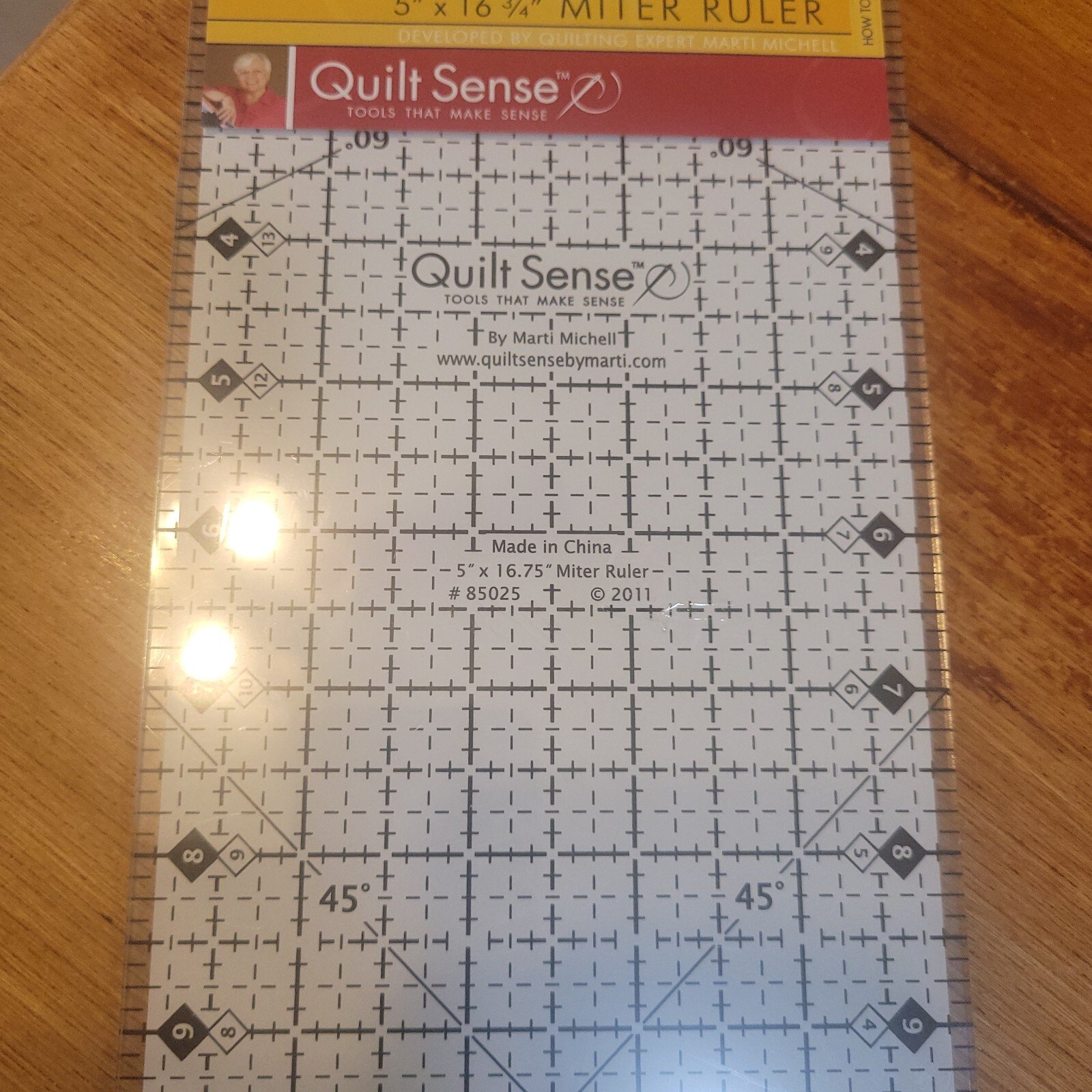 Quilt Sense 5" x 16 3/4" Miter Ruler for Quilting - Image 3