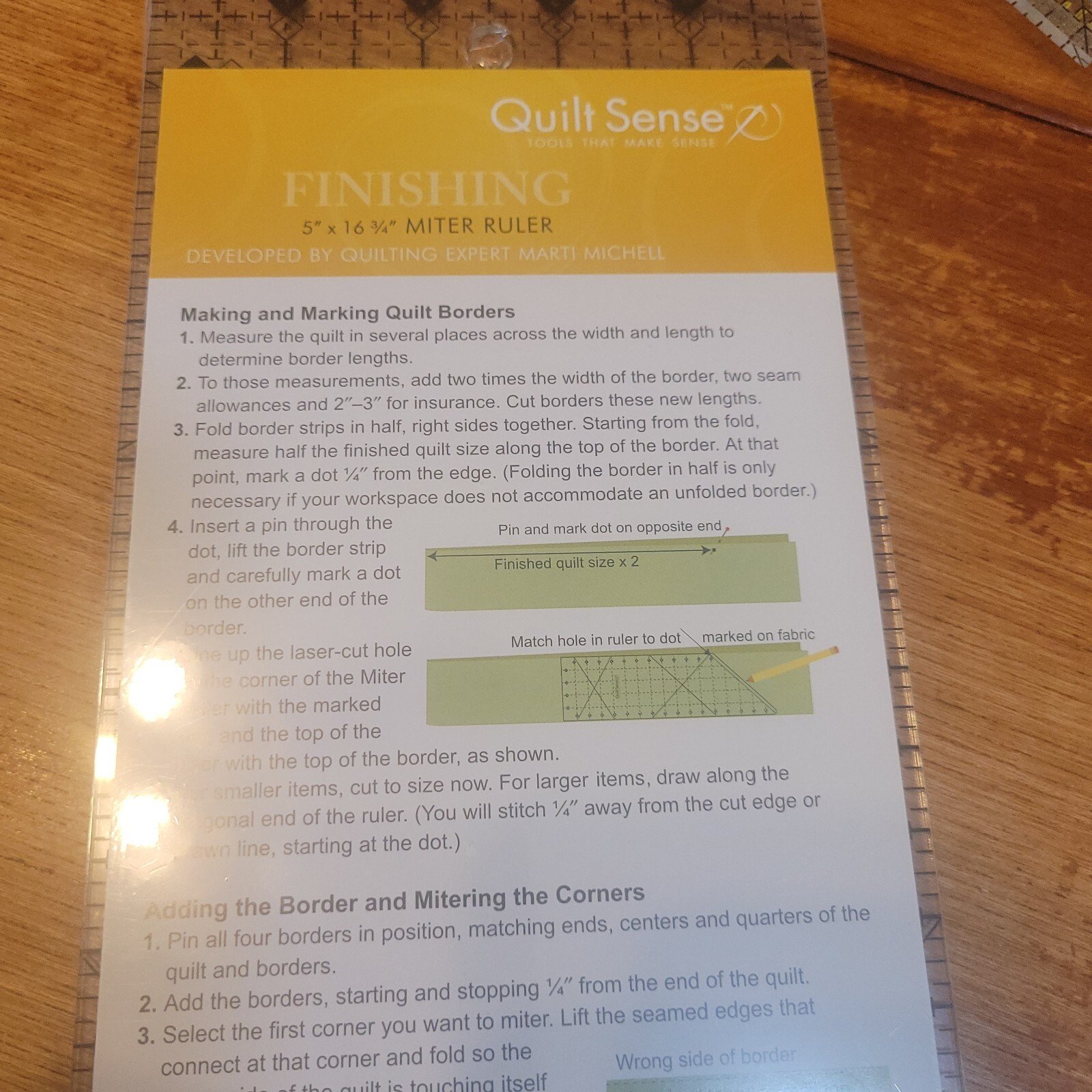 Quilt Sense 5" x 16 3/4" Miter Ruler for Quilting - Image 5