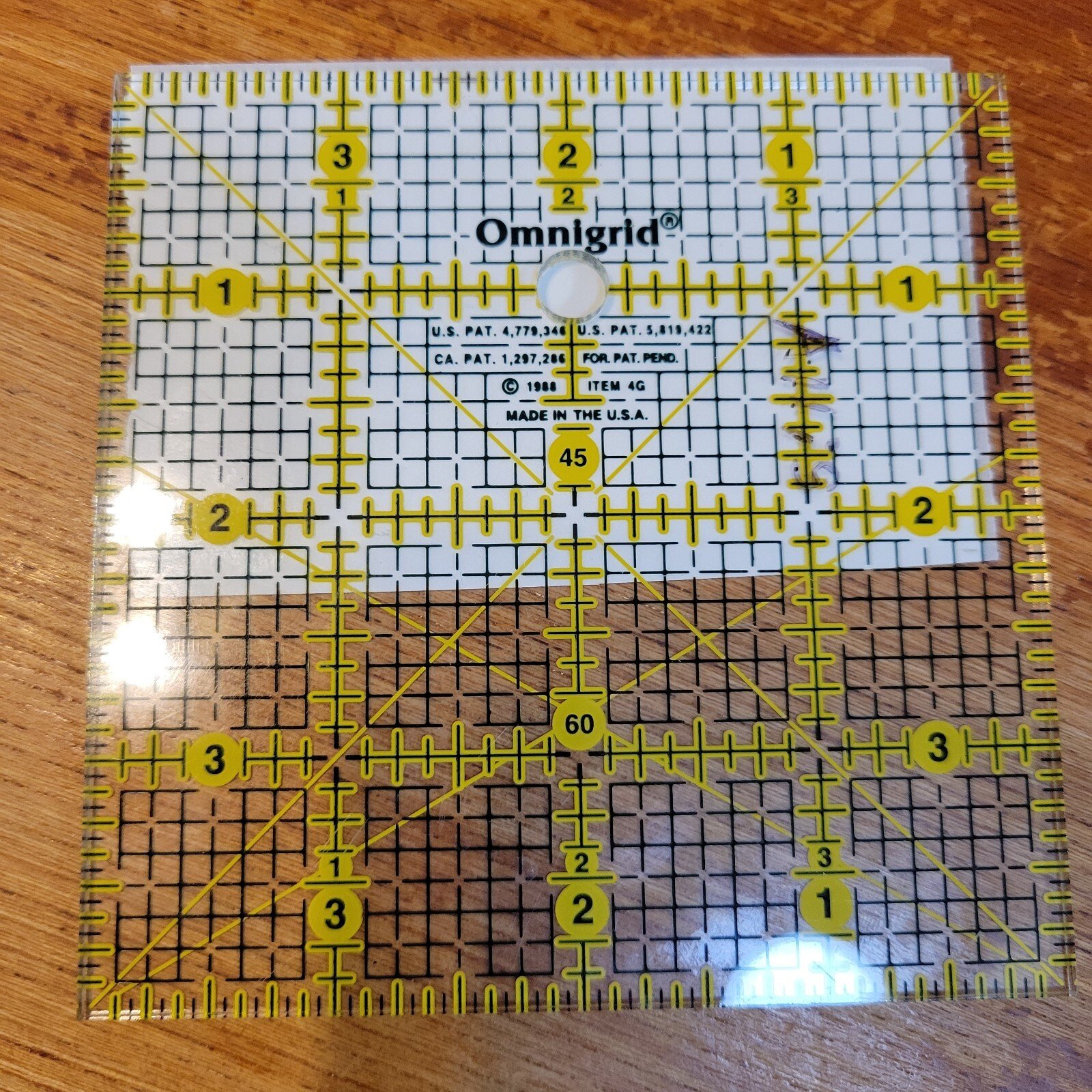 Omnigrid 4" x 4" Inch Square Acrylic Quilting Template Ruler