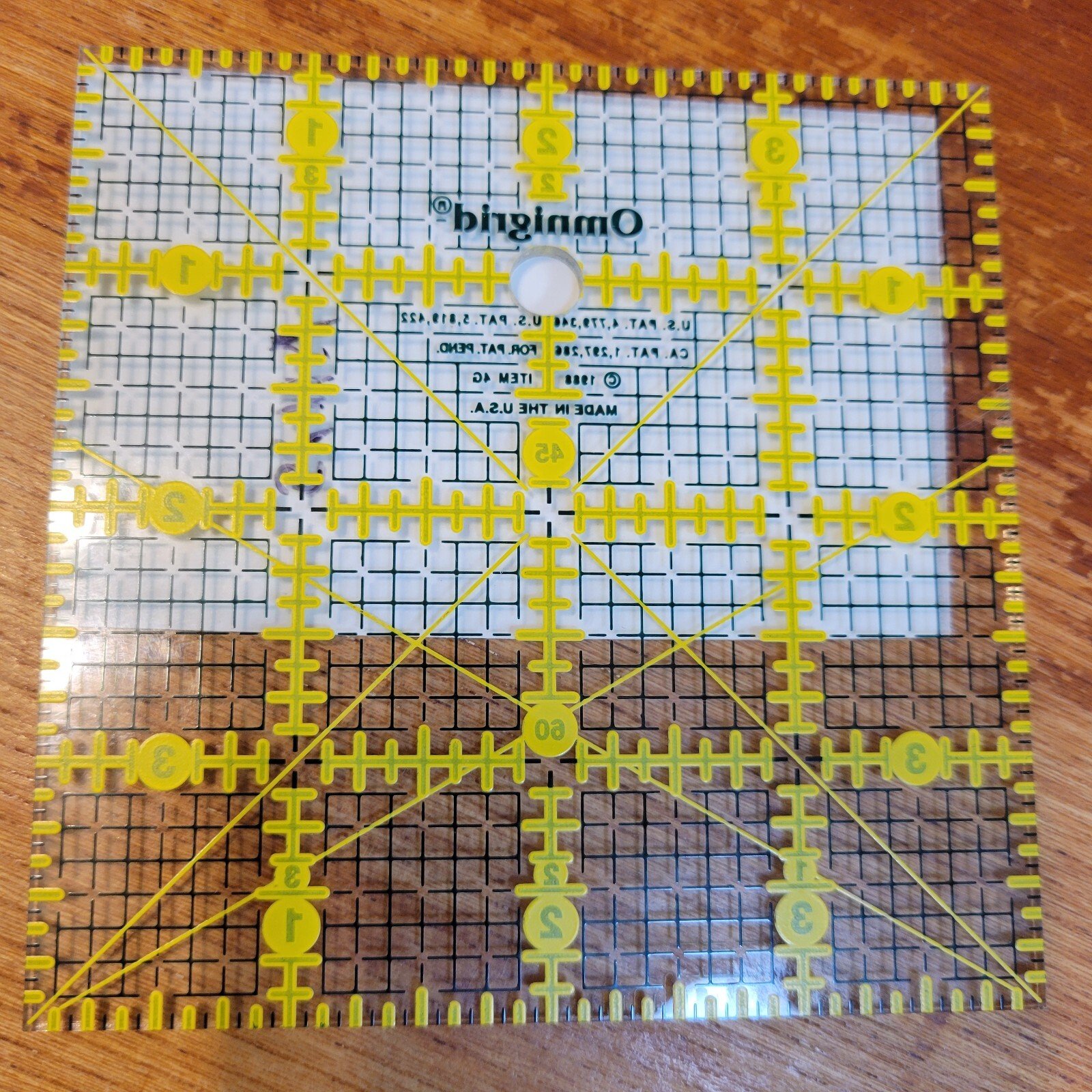 Omnigrid 4" x 4" Inch Square Acrylic Quilting Template Ruler - Image 4