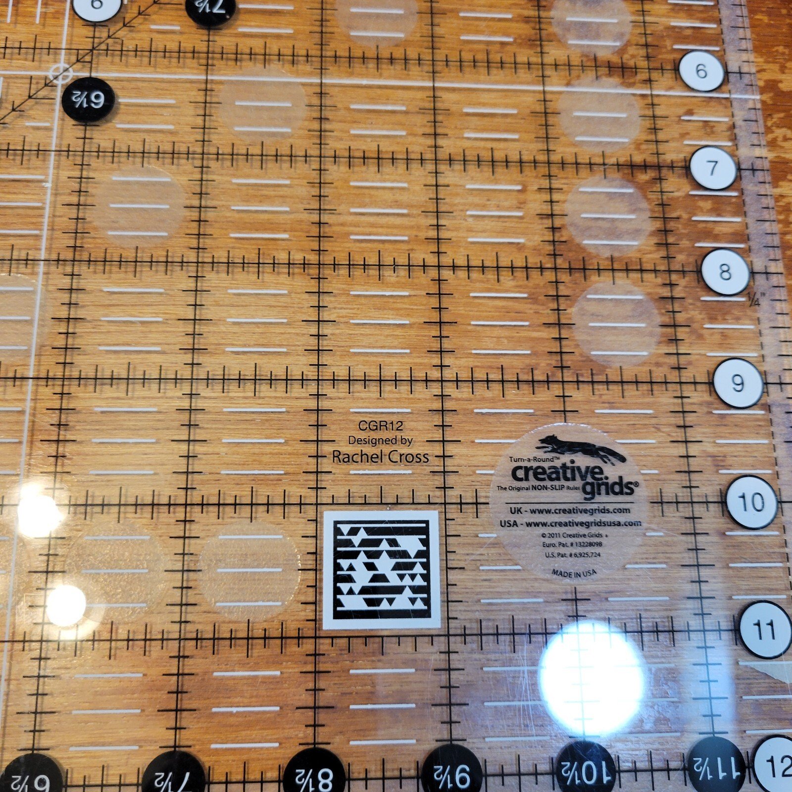 Quilting Ruler 12-1/2" Square, Creative Grids - Image 2