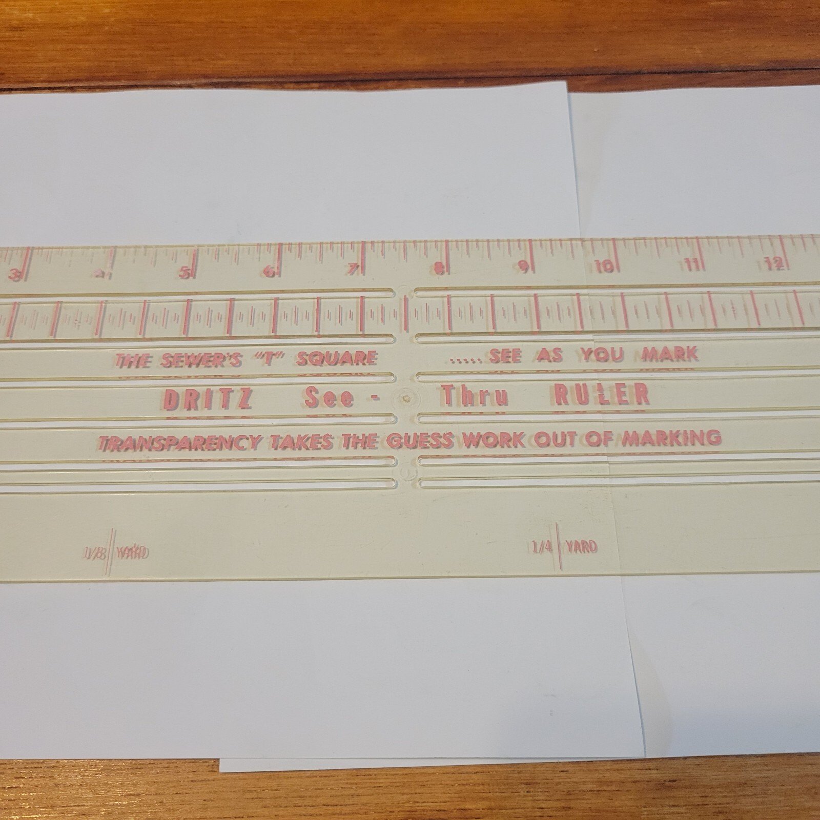 Vintage Dritz See-Thru Ruler The Sewer's "T" Square - Image 2