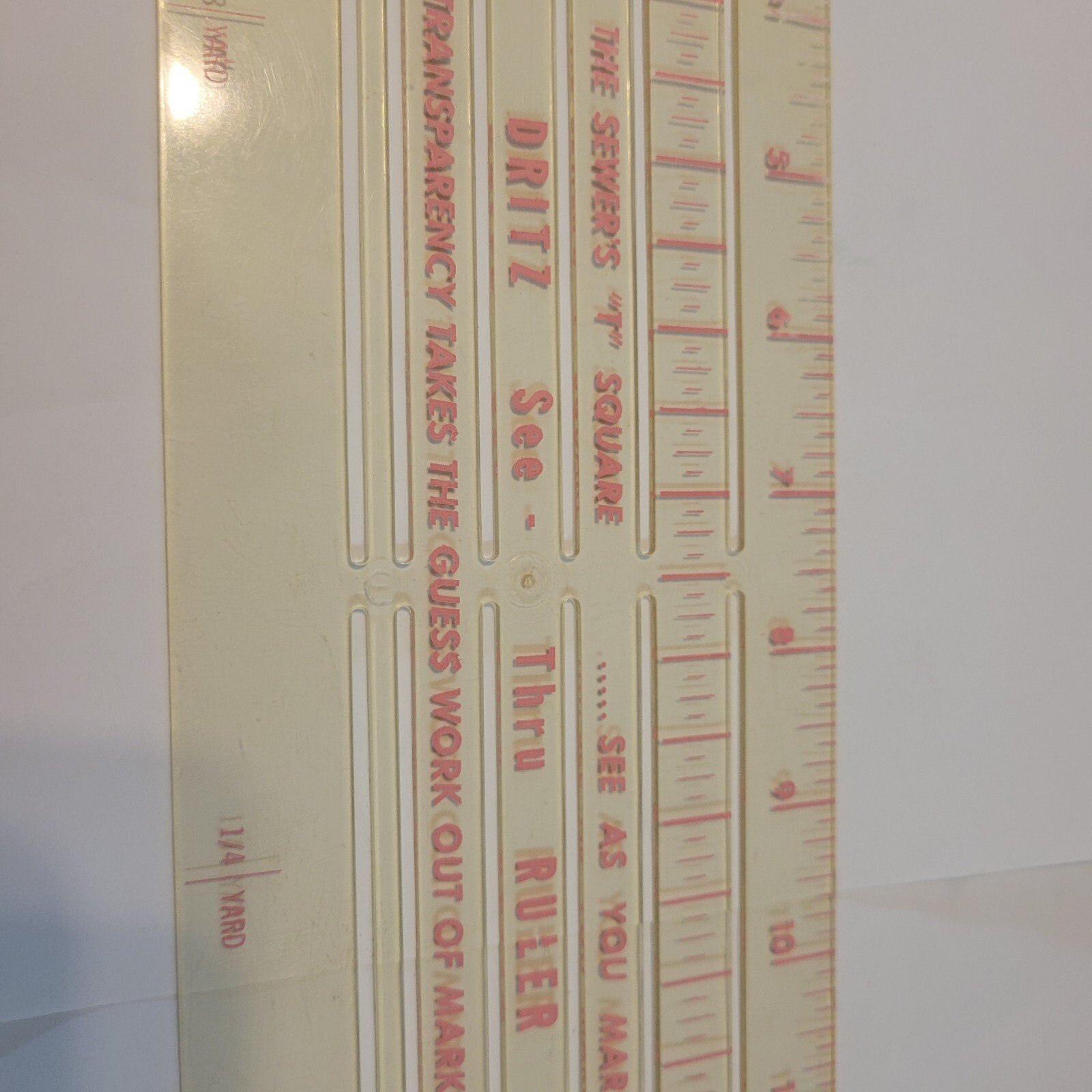 Vintage Dritz See-Thru Ruler The Sewer's "T" Square - Image 3