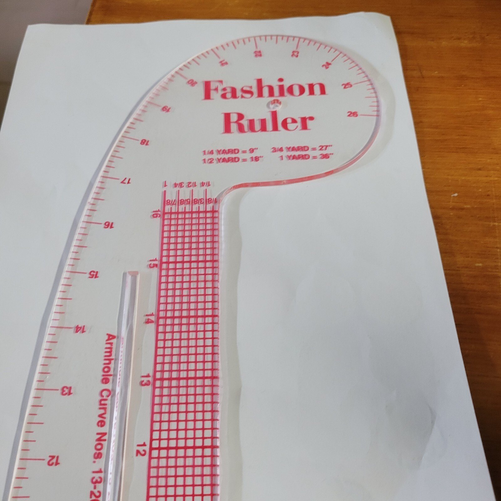 FASHION RULER ARMHOLE & HIP CURVE VINTAGE PLASTIC RULER - Image 2