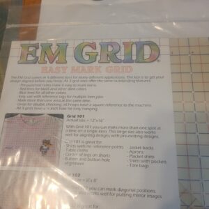 EM GRID Easy Mark Grid, a flexible, clear plastic alignment tool