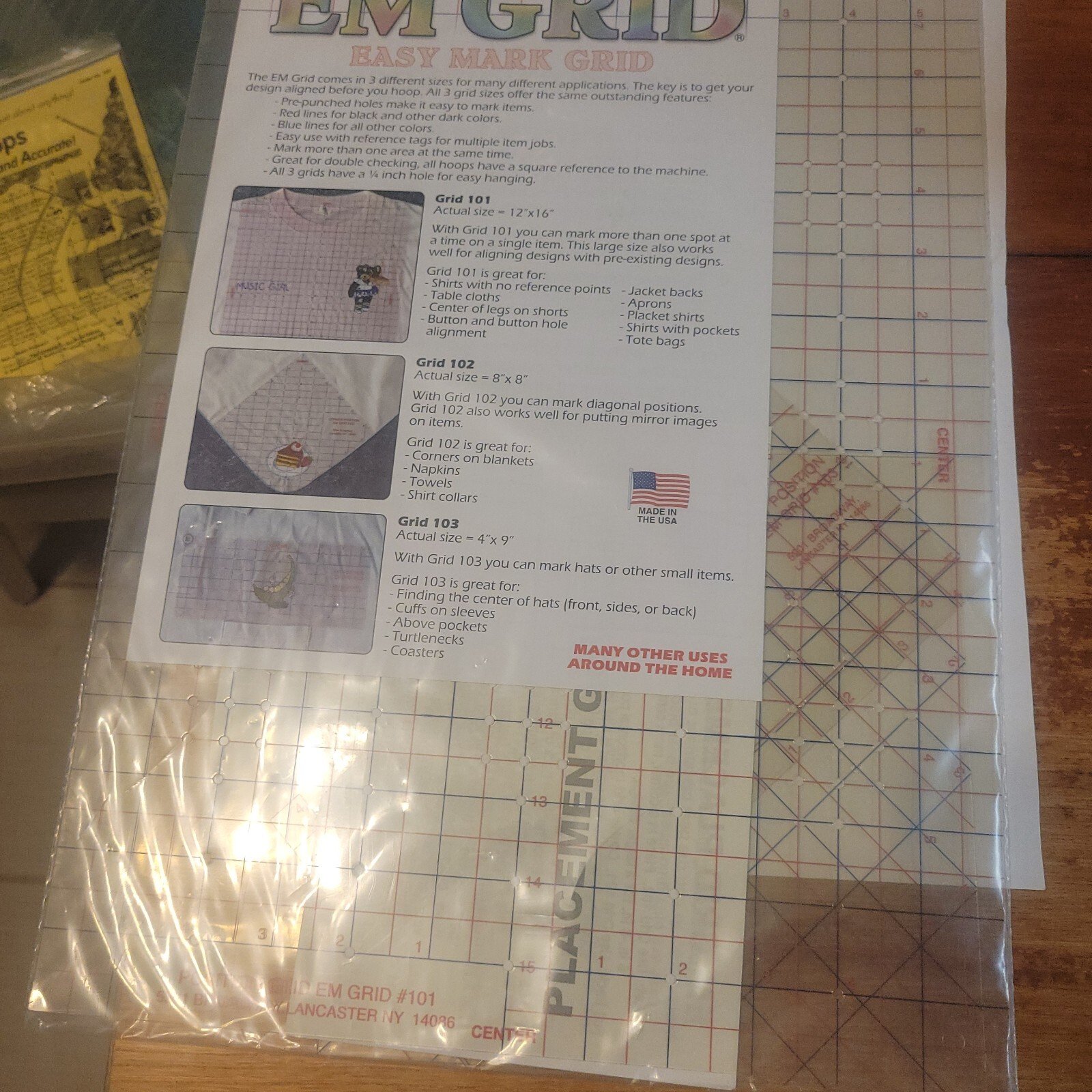 EM GRID Easy Mark Grid, a flexible, clear plastic alignment tool - Image 2