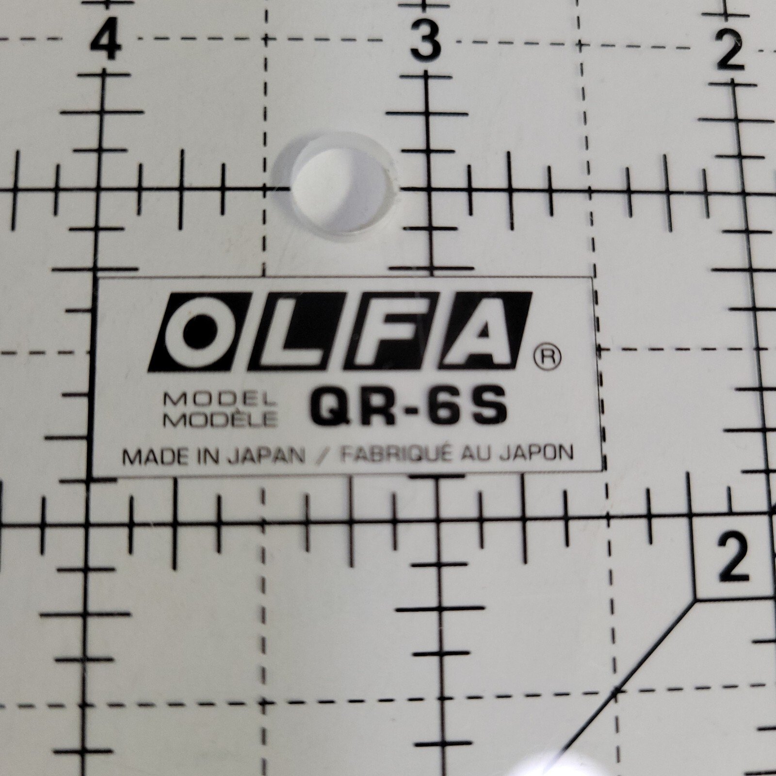 OLFA Frosted Craft & Quilting Ruler 6 1/2 inch square - Image 2