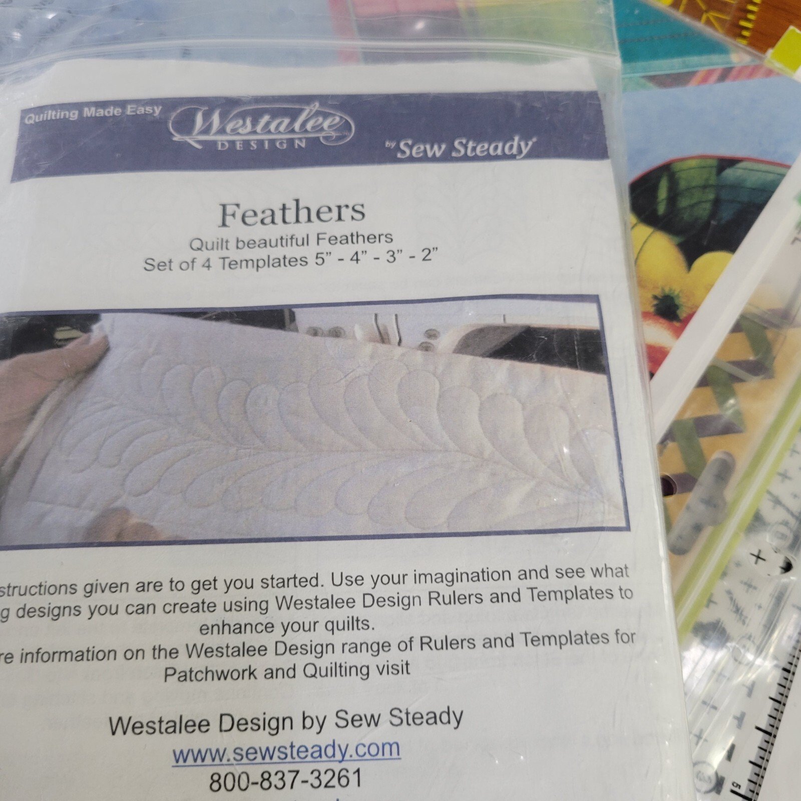 Westalee/Sew Steady Feathers set of 4 Templates. Free Motion - Low Shank - Image 2