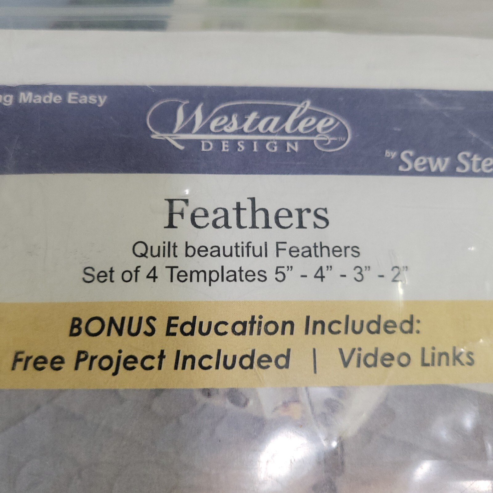 Westalee/Sew Steady Feathers set of 4 Templates. Free Motion - Low Shank - Image 5