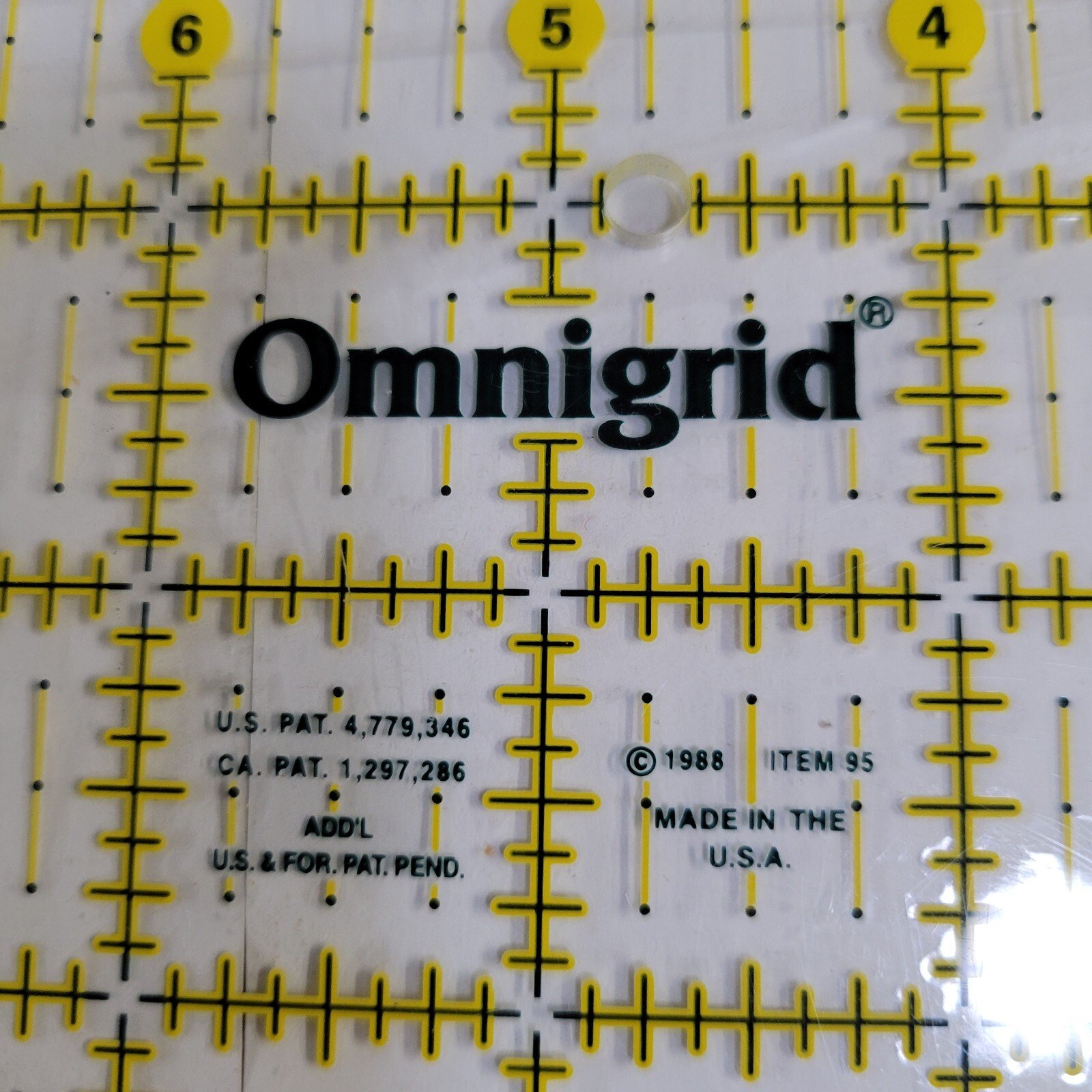 Omnigrid Item 95 ~ 9.5" x 9.5" Omni Grid Ruler, 9-½" x 9-½ Vintage 1988 - Image 4