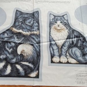 VIP Cranston Print Works Cut & Sew Fabric Big & Little Cats Grey & Blue Tabby