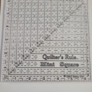Quilter's Rule Mini-Square 6.5" Square Ruler QR-MS Betty Gall USA 1987 NIP