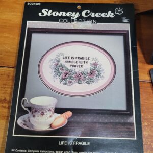 Vintage "Life is Fragile" Stoney Creek Collection Counted Cross Stitch Kit NOS