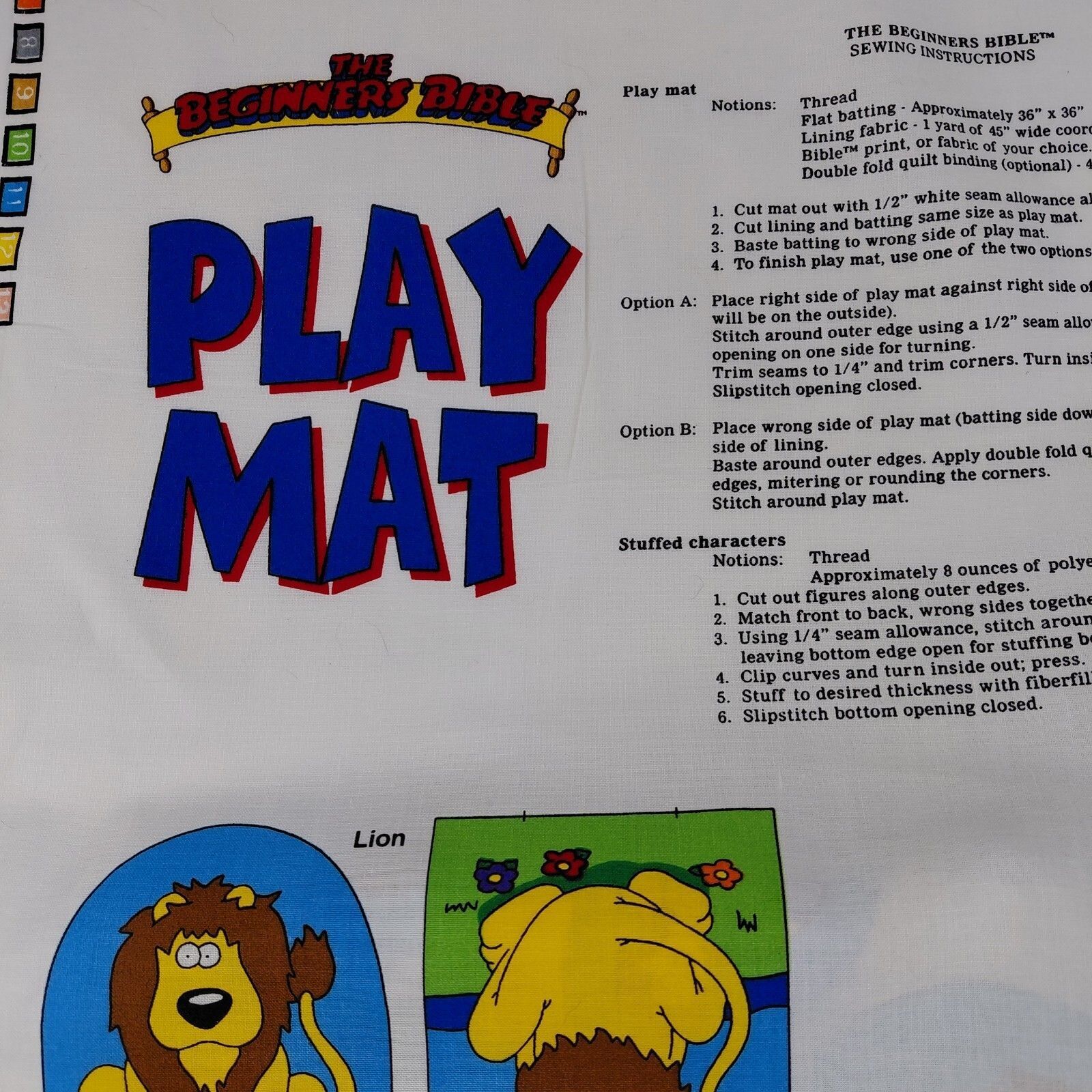 Beginner's Bible Play Mat VIP Panel 58"x35" Joseph Castle Pyramid Jonah David - Image 2