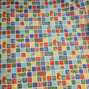 Dick and Jane Michael Miller Fabric Crossword Letters 18"x42"  OOP