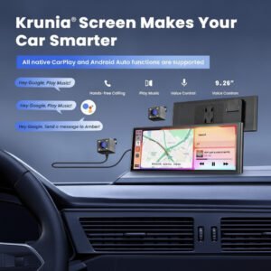 Krunia 9.26" Wireless Portable Car Play Screen- Apple CarPlay, Android Open Box