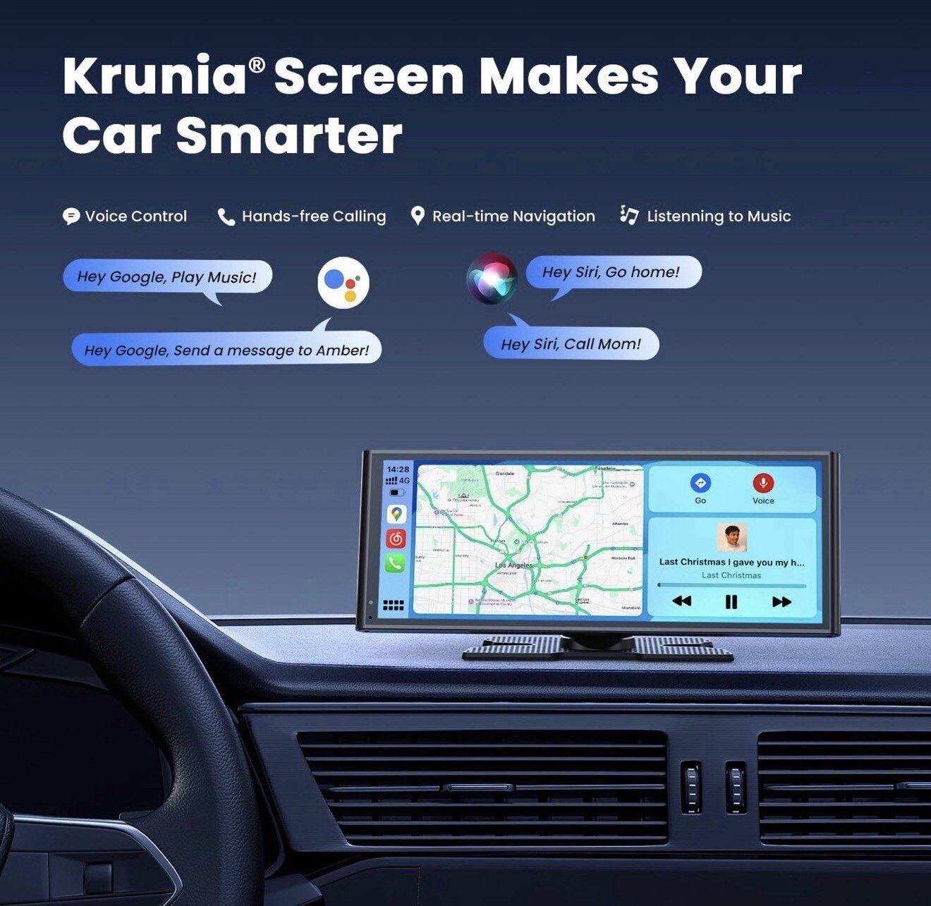 Krunia 9.26" Wireless Portable Car Play Screen- Apple CarPlay, Android Open Box - Image 5