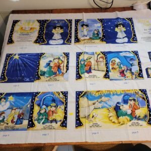 Christmas Nativity Story Fabric Book Panel, 100% Cotton Cut-and-Sew Soft Cloth